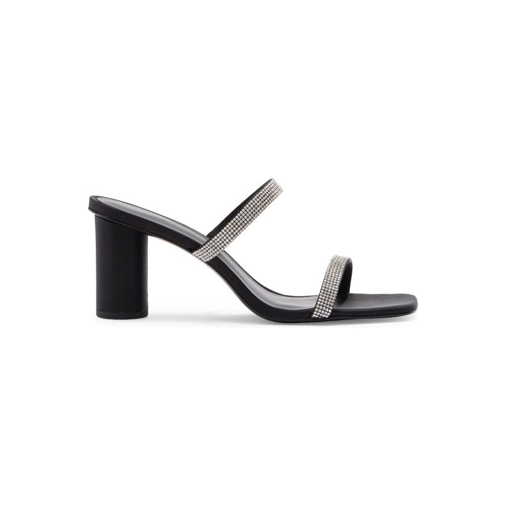 🆕 REFORMATION Maison Rhinestone Heeled Sandals Shoes Black 8.5 - Picture 4 of 13